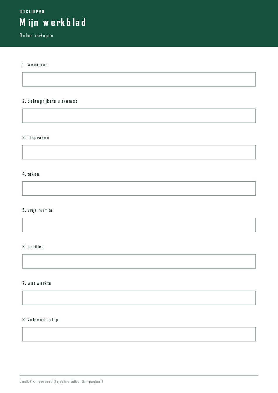 Inhoudsvoorbeeld 2 van Content & verkoop Weekplanner