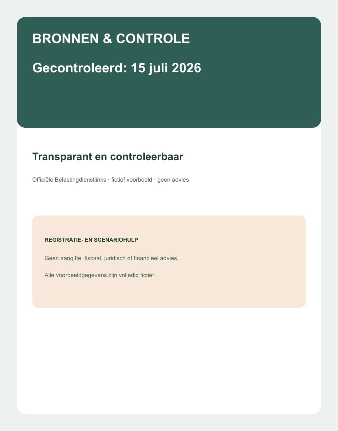 Inhoudsvoorbeeld 3 van Banktegoeden peildatumregister