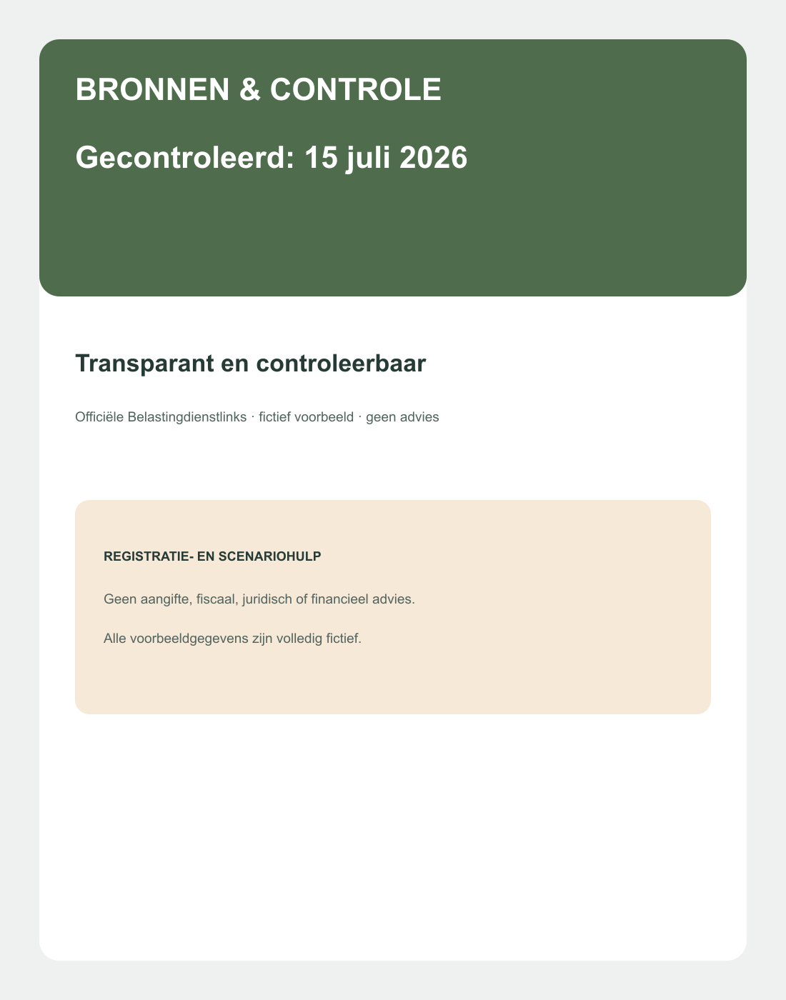 Inhoudsvoorbeeld 3 van Box 3-bronnenlog