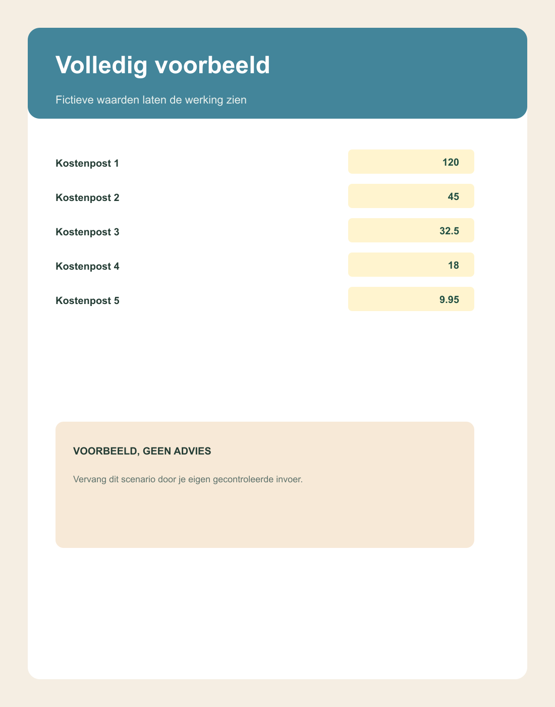 Inhoudsvoorbeeld 3 van Freelance Kosten Totaalcalculator