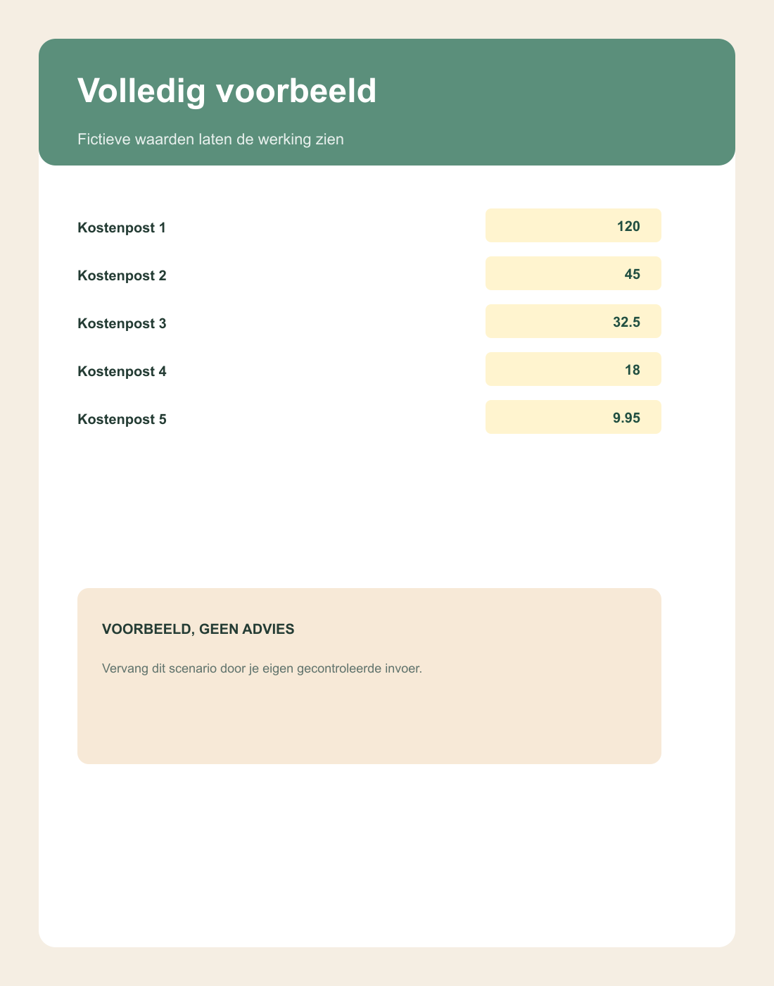 Inhoudsvoorbeeld 3 van Huishouden Kosten Totaalcalculator