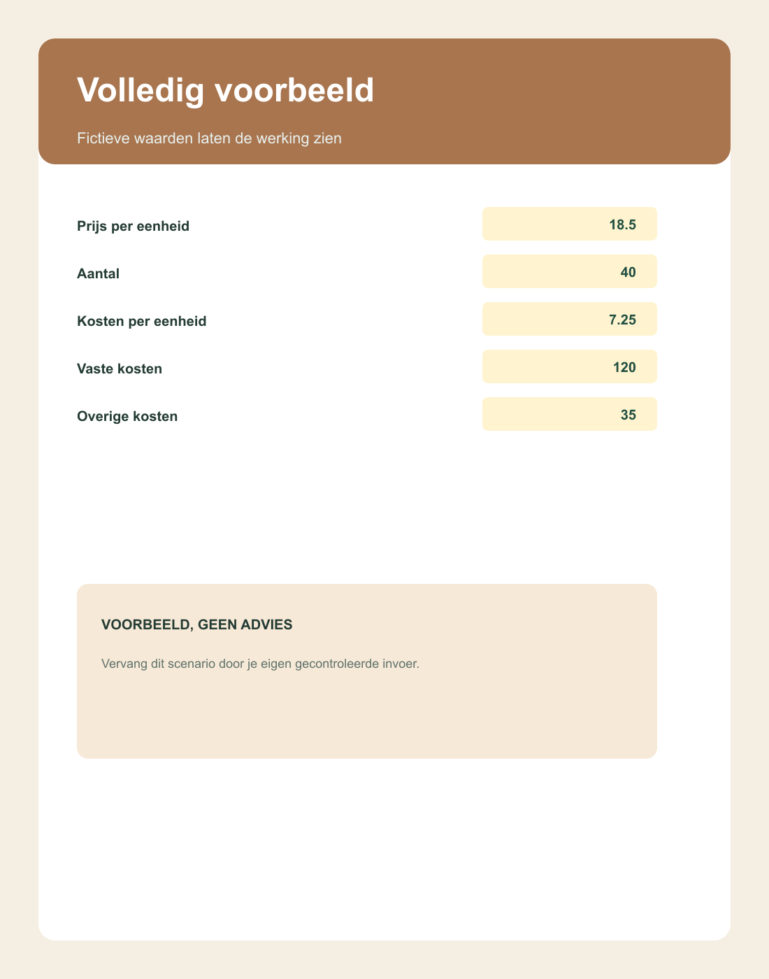 Inhoudsvoorbeeld 3 van Klein Bedrijf Prijs & Margecalculator