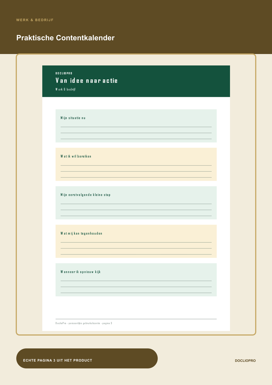 Inhoudsvoorbeeld 3 van Praktische Contentkalender