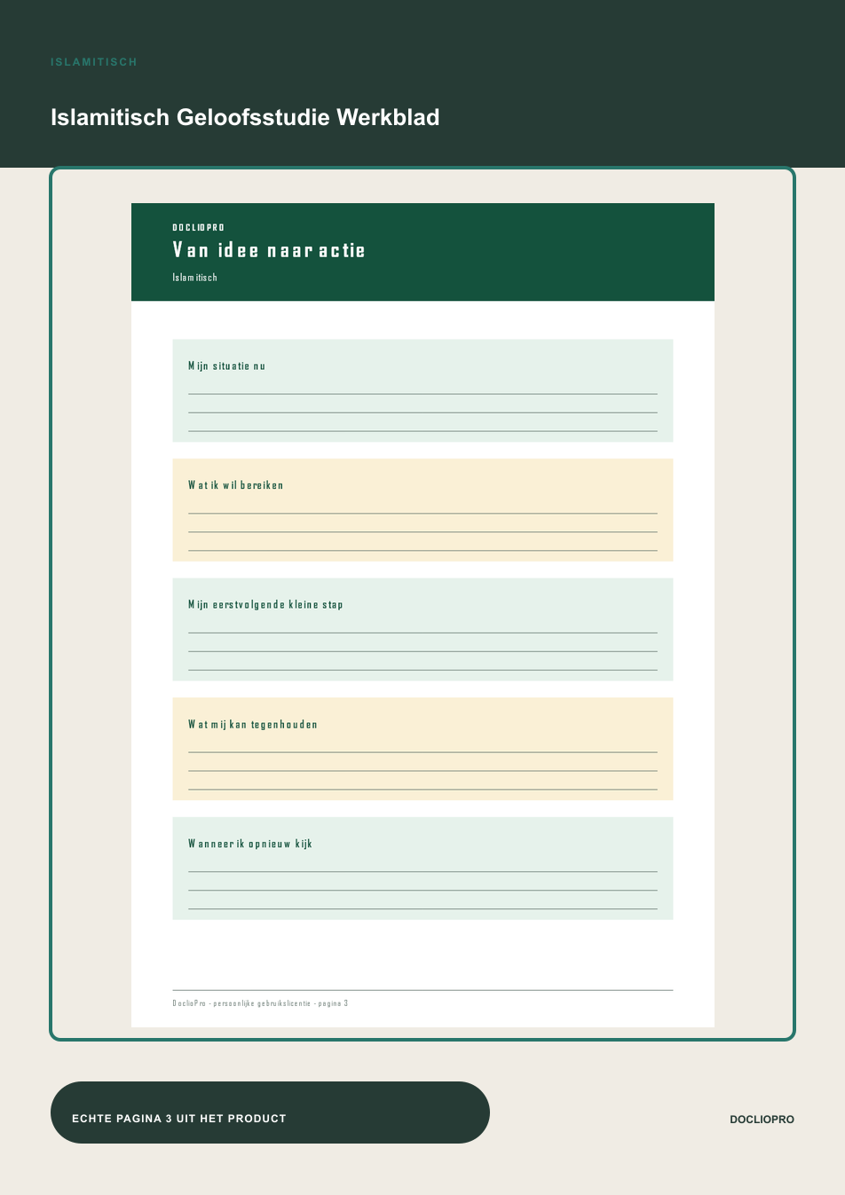 Inhoudsvoorbeeld 3 van Islamitisch Geloofsstudie Werkblad