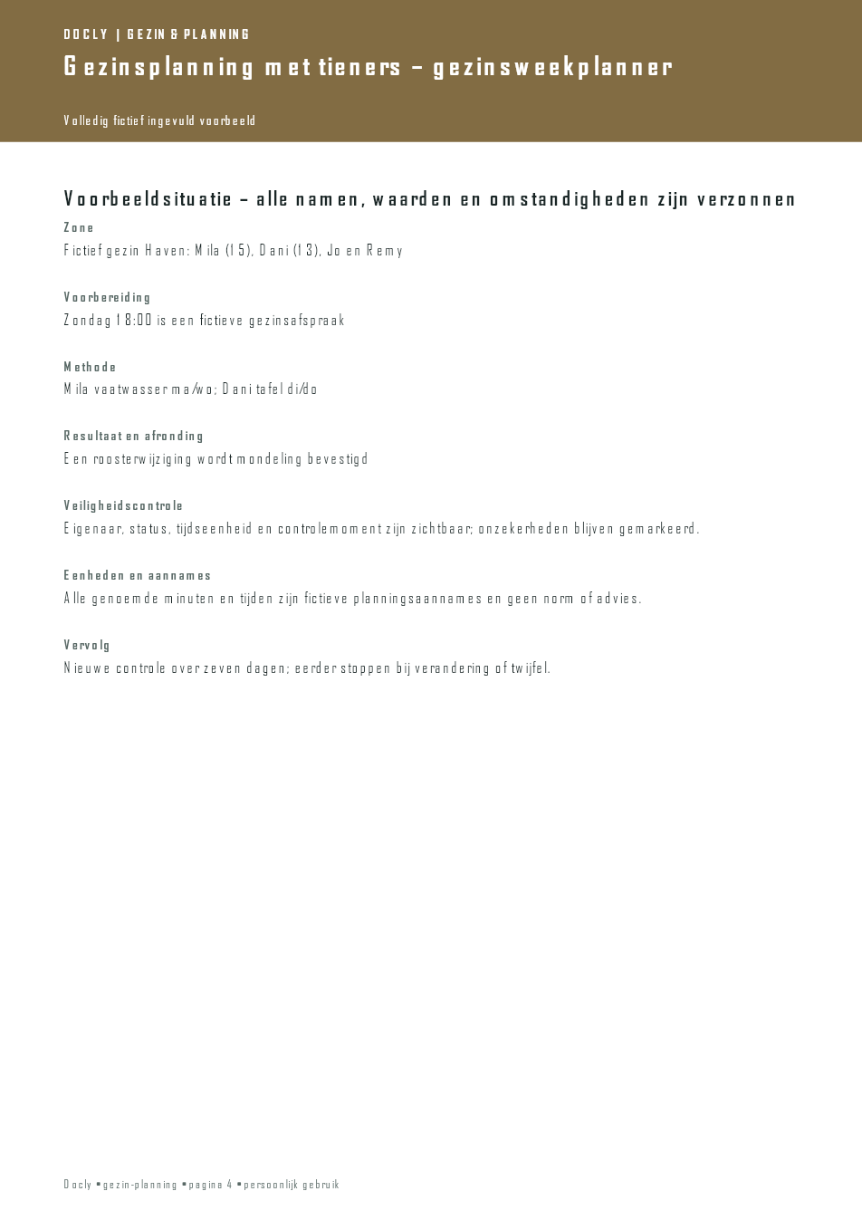 Inhoudsvoorbeeld 2 van Gezinsplanning met tieners – gezinsweekplanner