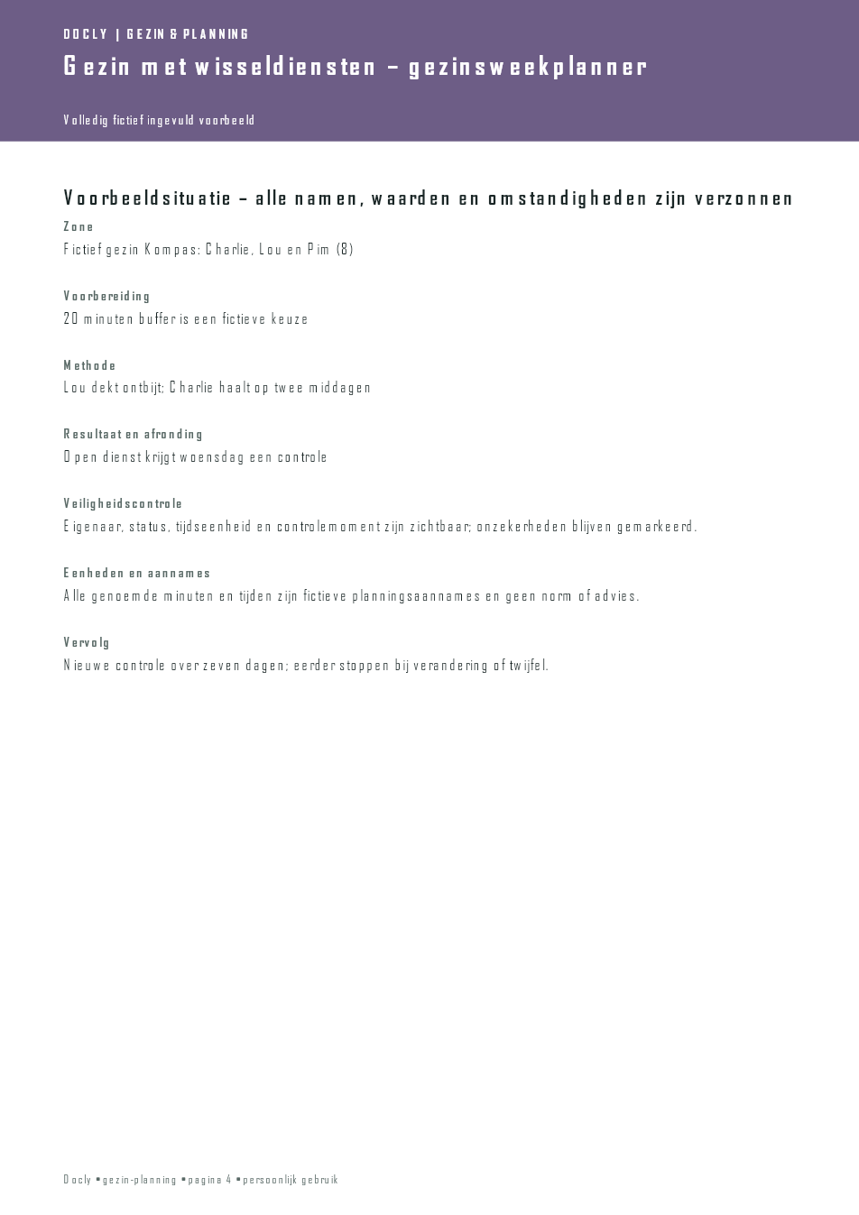 Inhoudsvoorbeeld 2 van Gezin met wisseldiensten – gezinsweekplanner