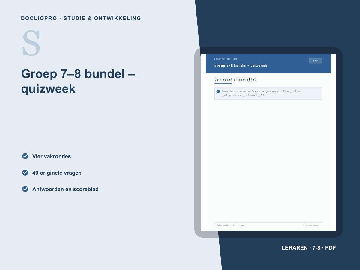 Voorbeeld van Groep 7–8 bundel – quizweek