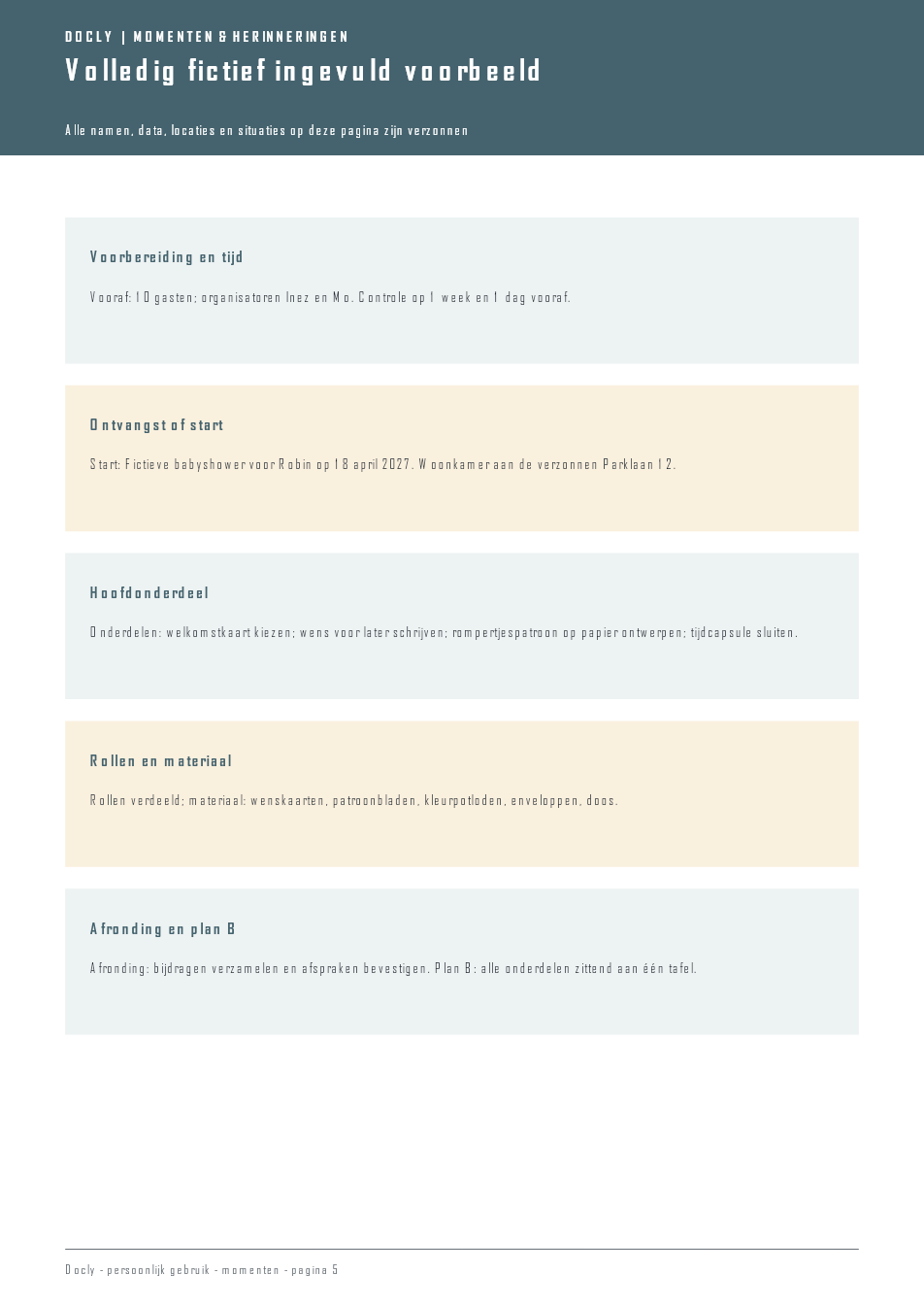 Inhoudsvoorbeeld 3 van Babyshower thuis persoonlijk draaiboek