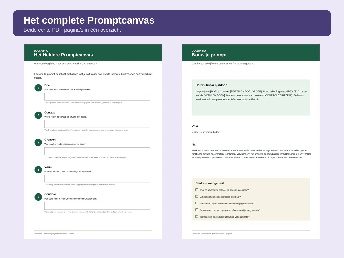 Inhoudsvoorbeeld 3 van Het Heldere Promptcanvas