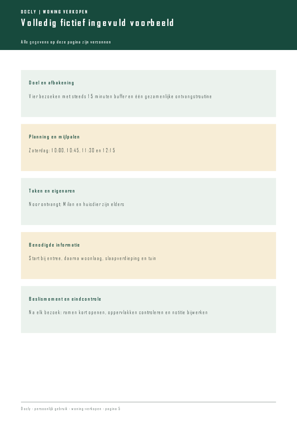 Inhoudsvoorbeeld 3 van Bezichtigingsplanning Masterplan